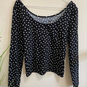 Polka dot long sleeve top